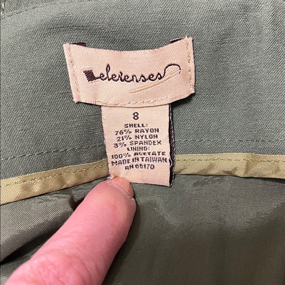 Anthropologie Elevenses Olive Green Fishtail Pencil Skirt Sz 8 - Picture 6 of 7